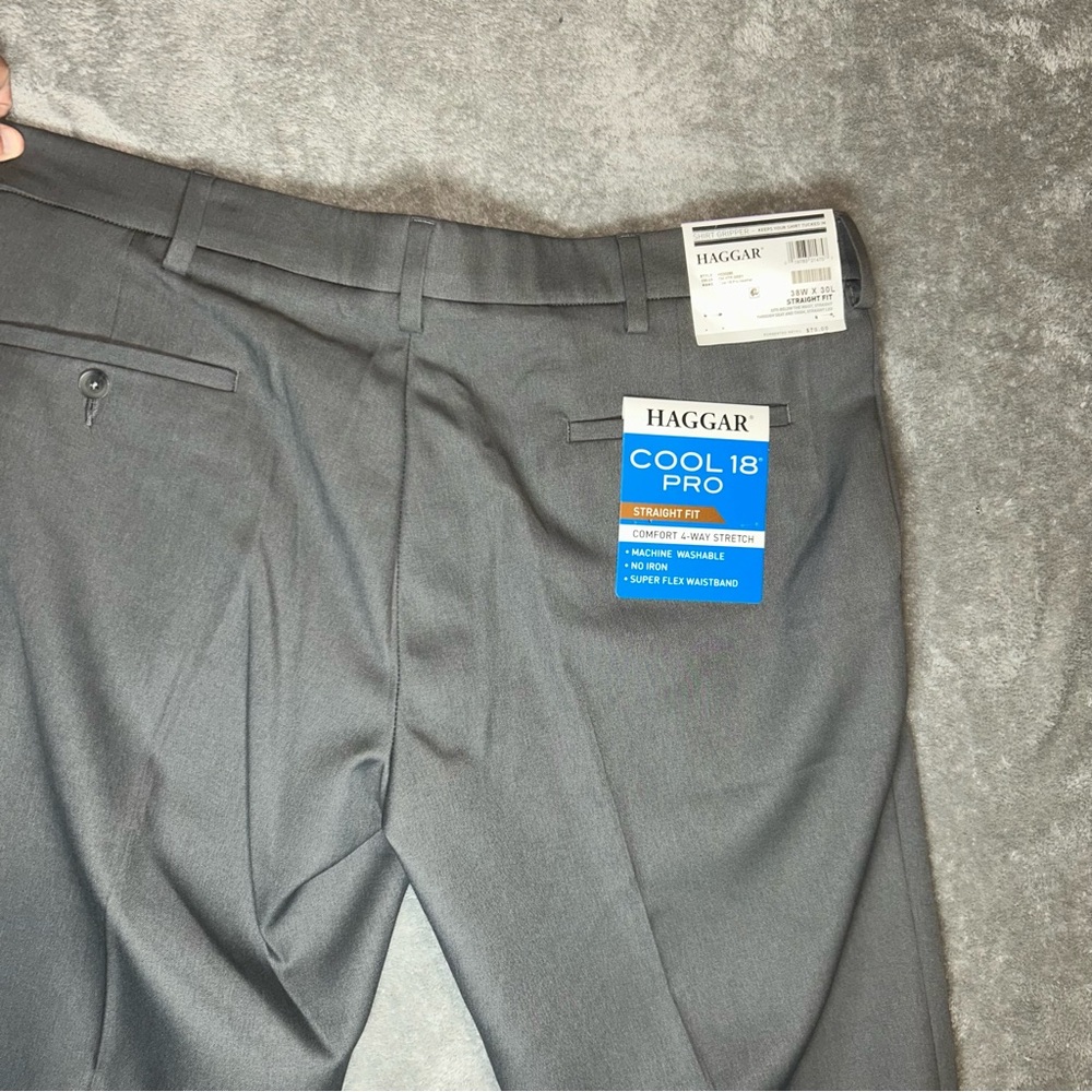 Haggar Cool 18 Pro Straight Fit Pants in Gray